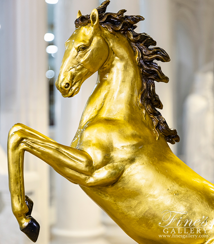 Search Result For Bronze Statues  - 24kt Gold Gilt Bronze Horse - BS-1448